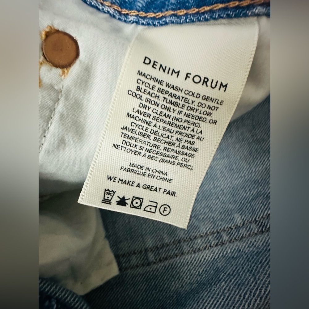 DENIM FORUM “The 90s Denim Skirt” Size 27 Indigo Blue Womens Midi - Picture 13 of 15